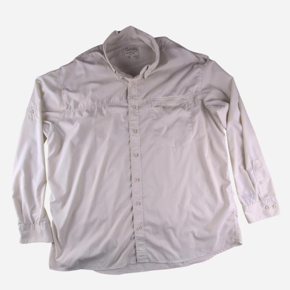 Cabela's Lightweight Fisherman's‎ Outdoorsman Tan Long Sleeve Button Down 2XLT